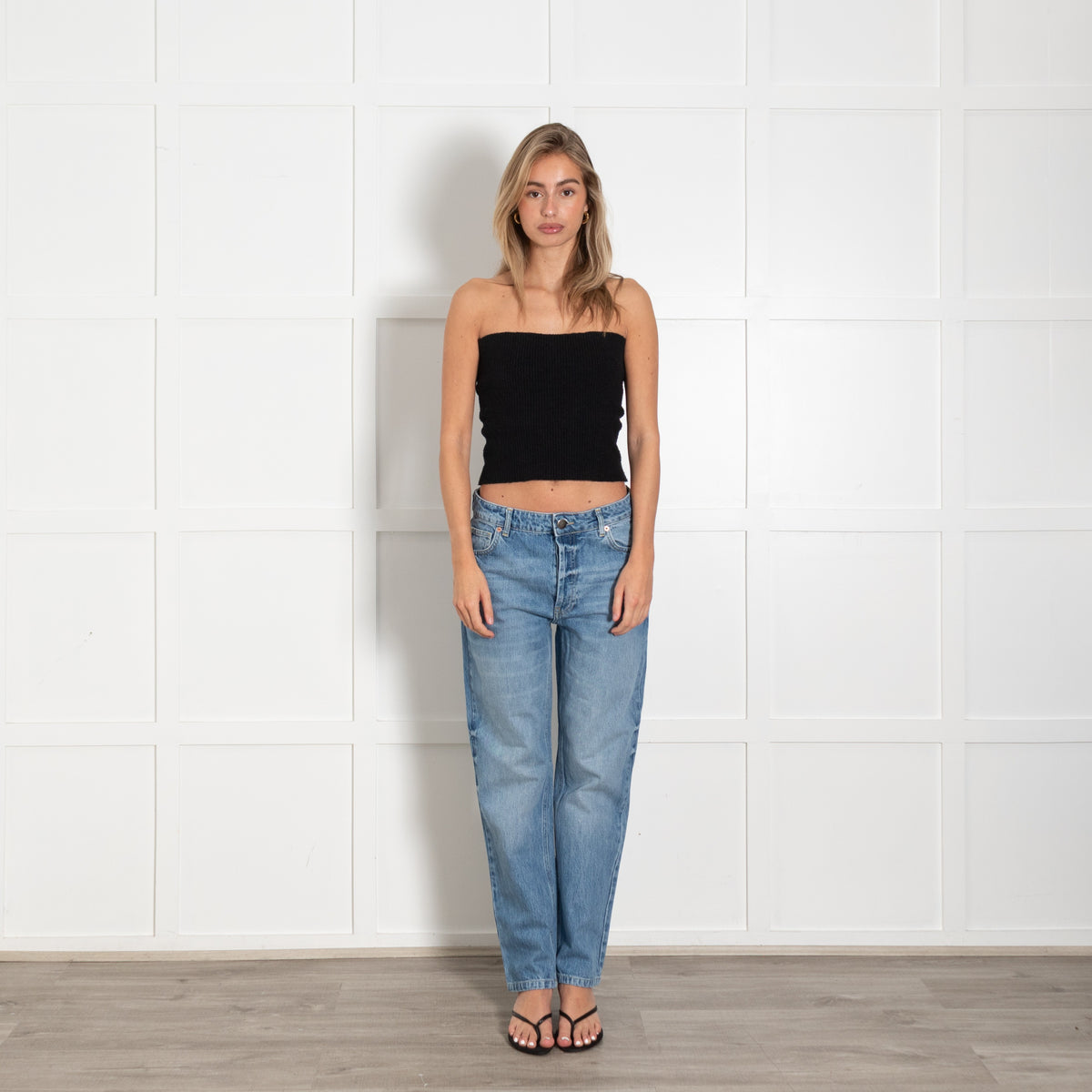 Blue Straight Leg Jeans - Image 1
