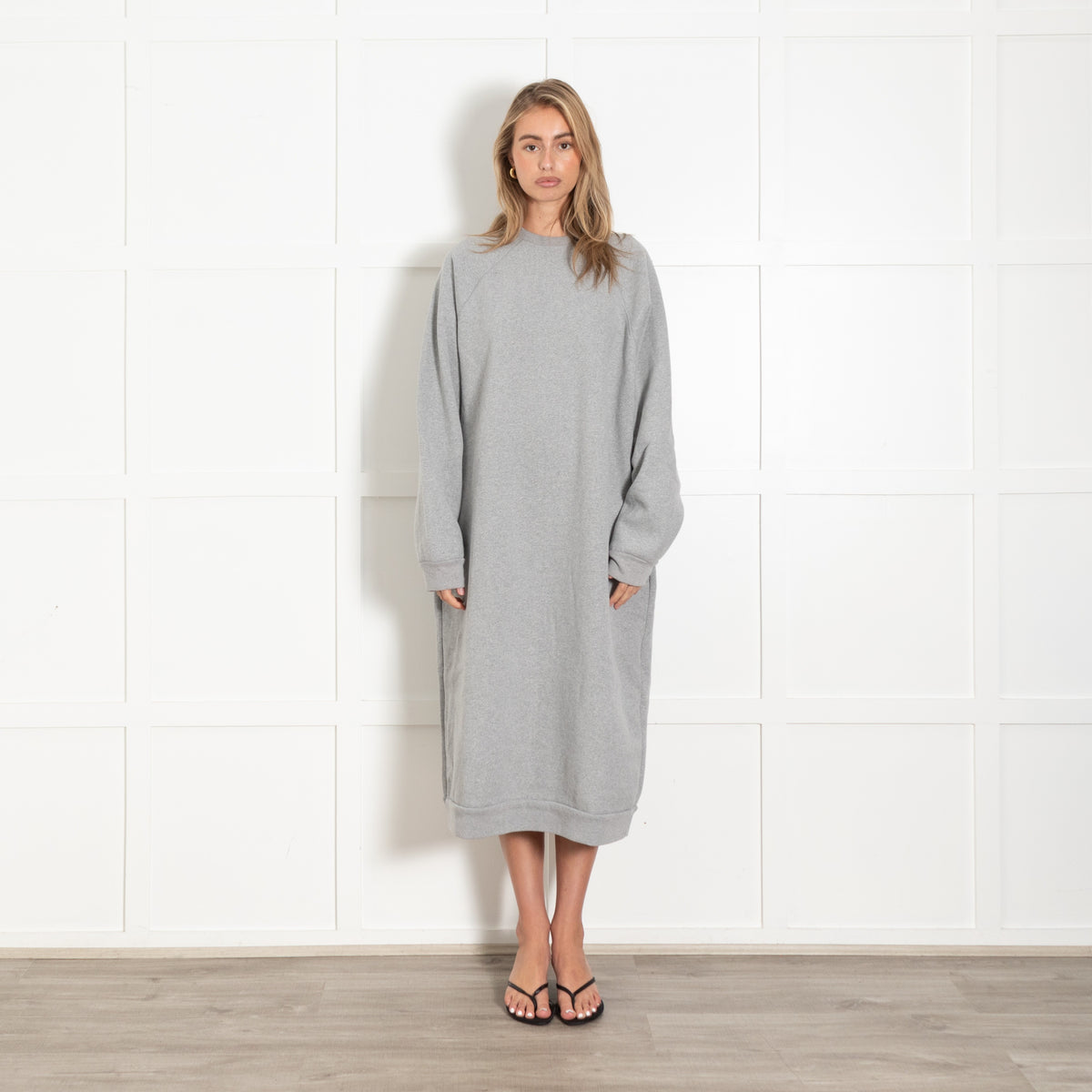 Grey Oversized Sweatshirt Dress - Image 1