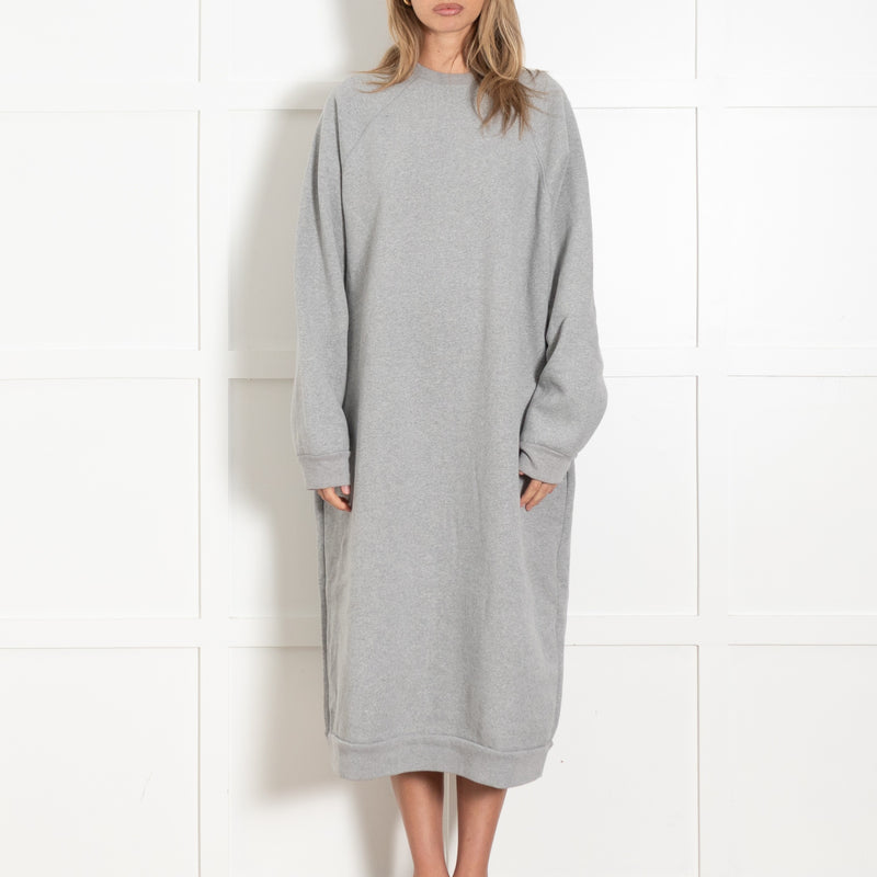 Grey Oversized Sweatshirt Dress - Image 2