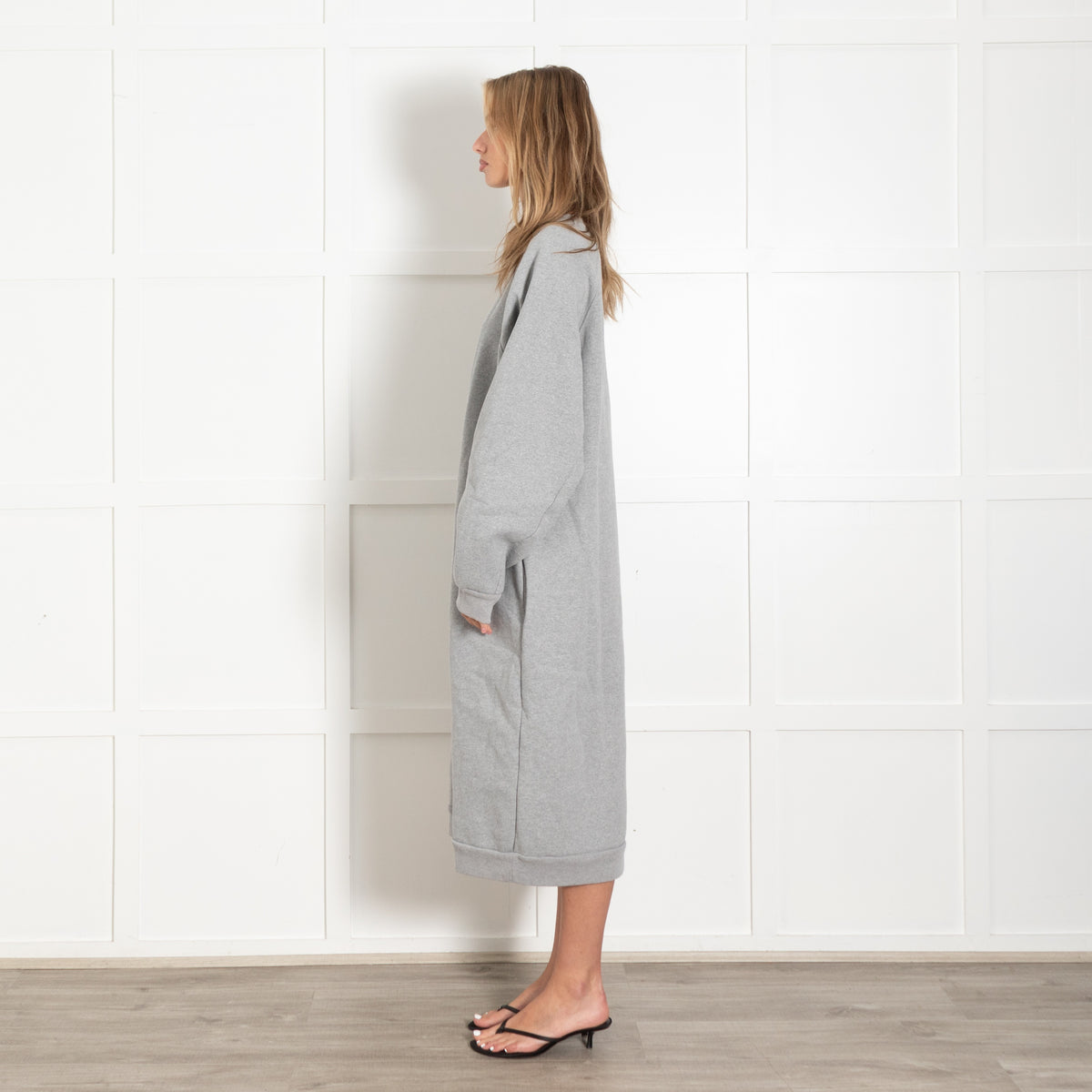 Grey Oversized Sweatshirt Dress - Image 4