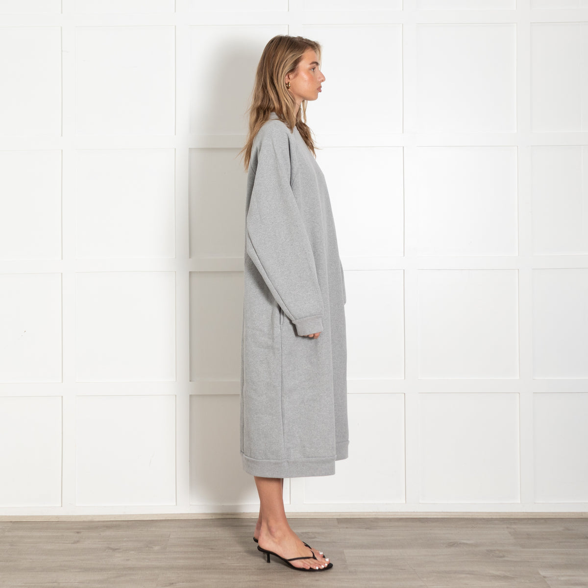 Grey Oversized Sweatshirt Dress - Image 6