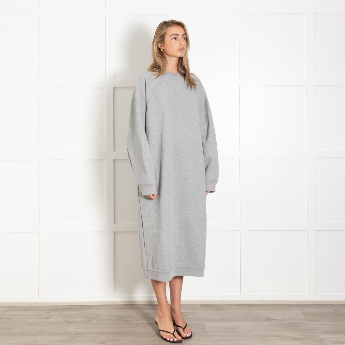 Grey Oversized Sweatshirt Dress - Image 7