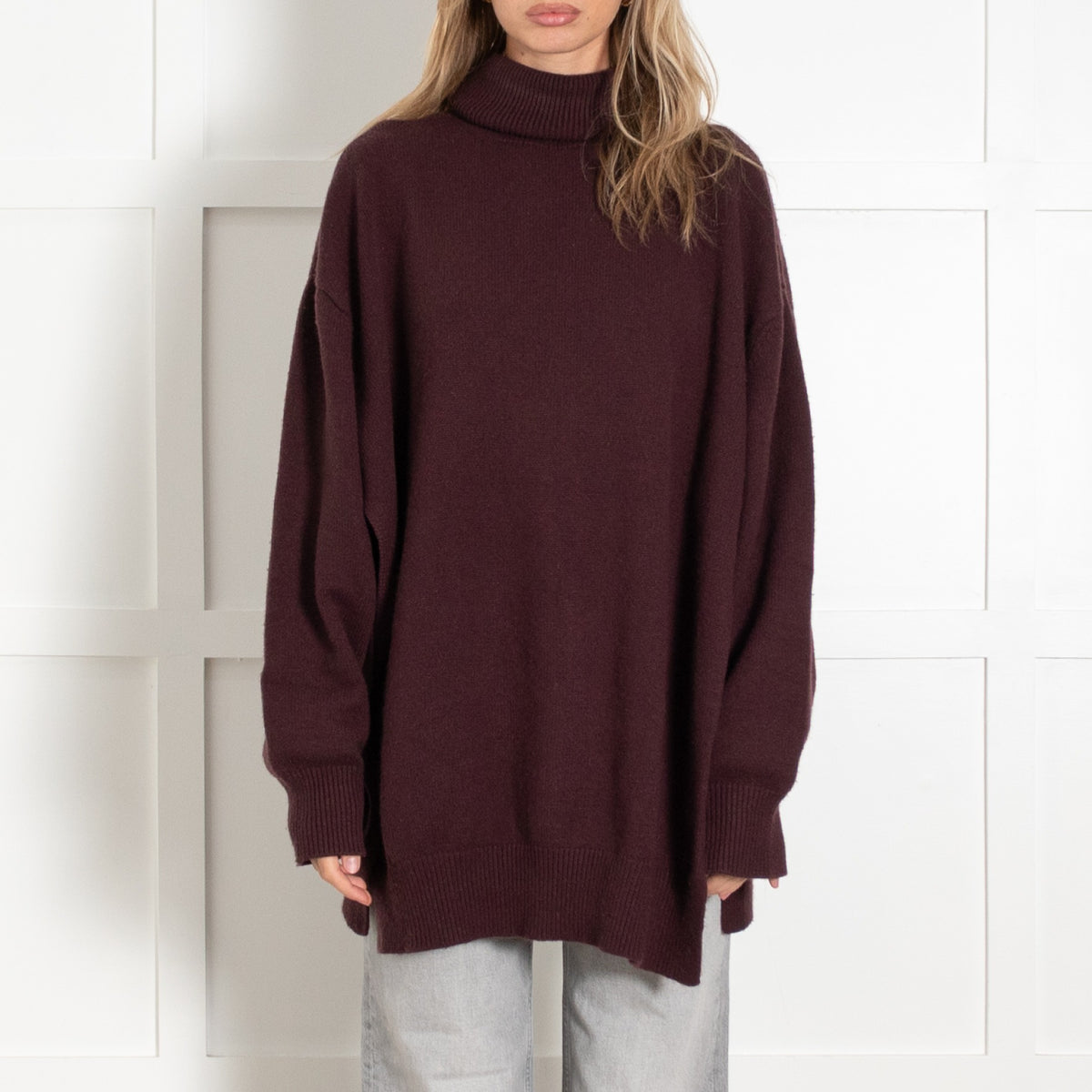 Raey Aubergine Cashmere Oversized Turtleneck Sweater - Image 2