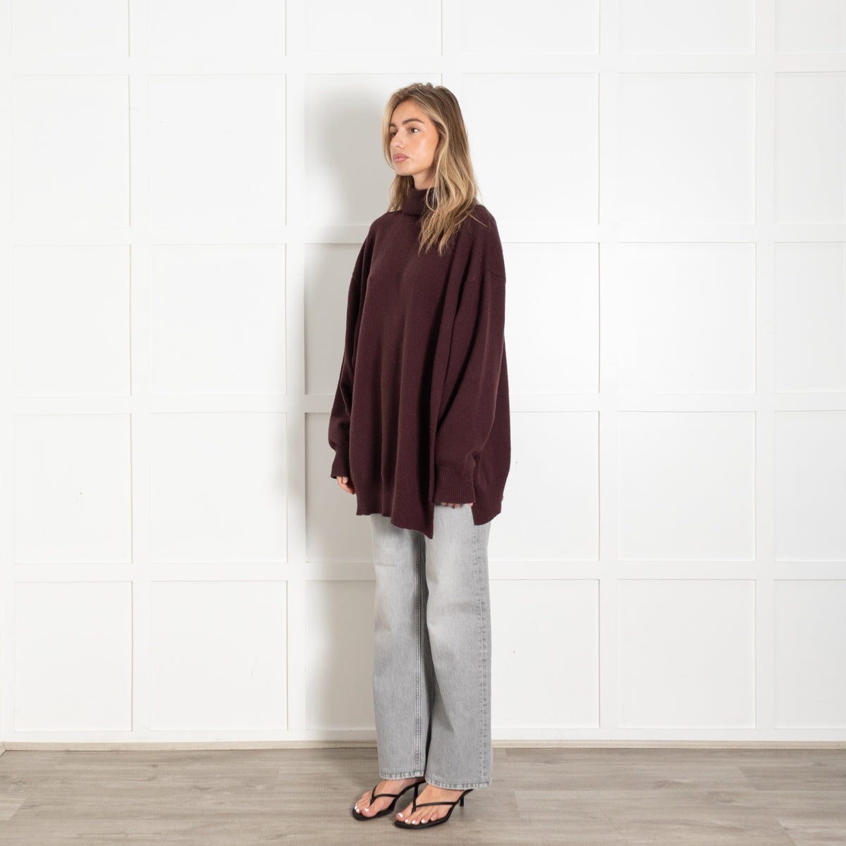 Raey Aubergine Cashmere Oversized Turtleneck Sweater - Image 3