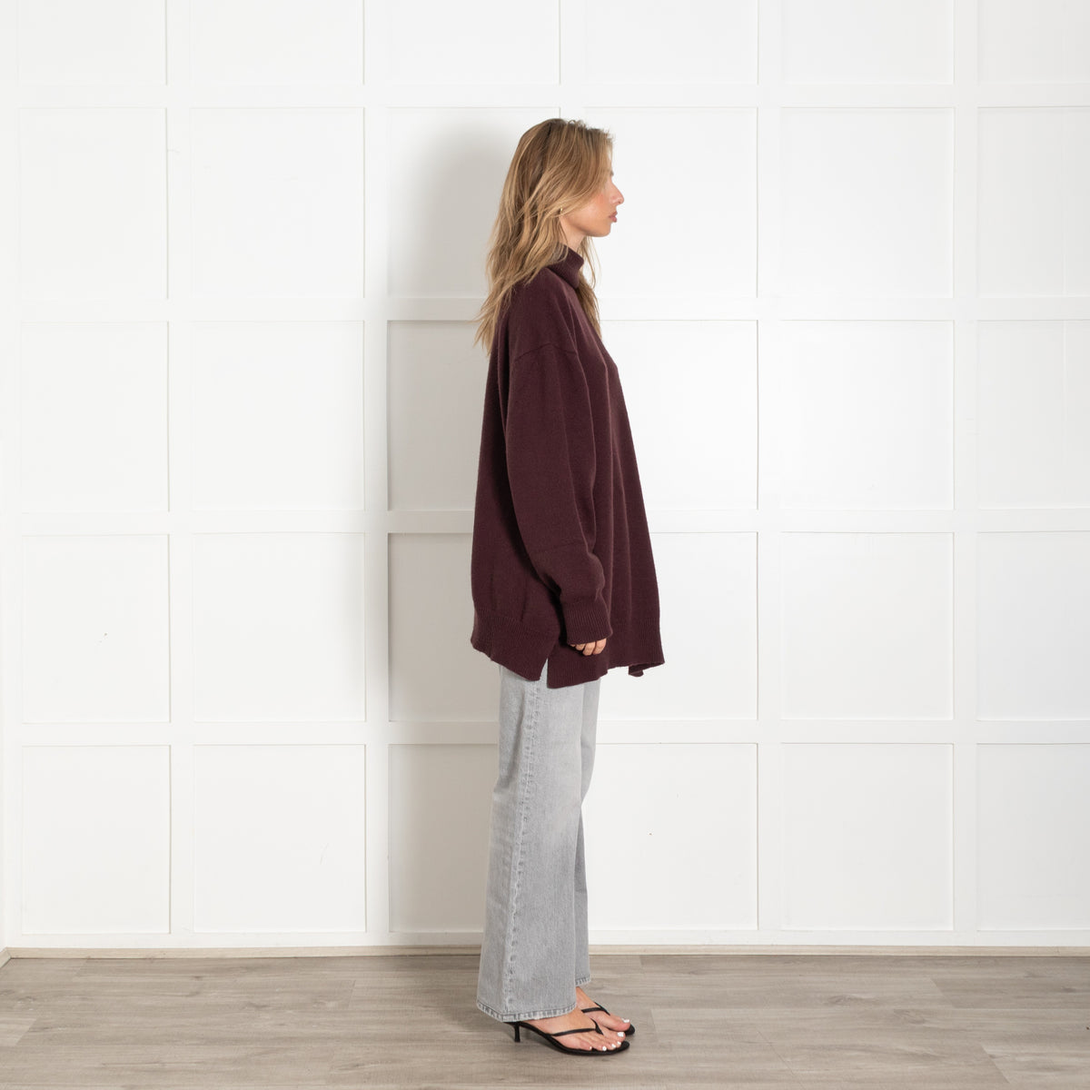 Raey Aubergine Cashmere Oversized Turtleneck Sweater - Image 6