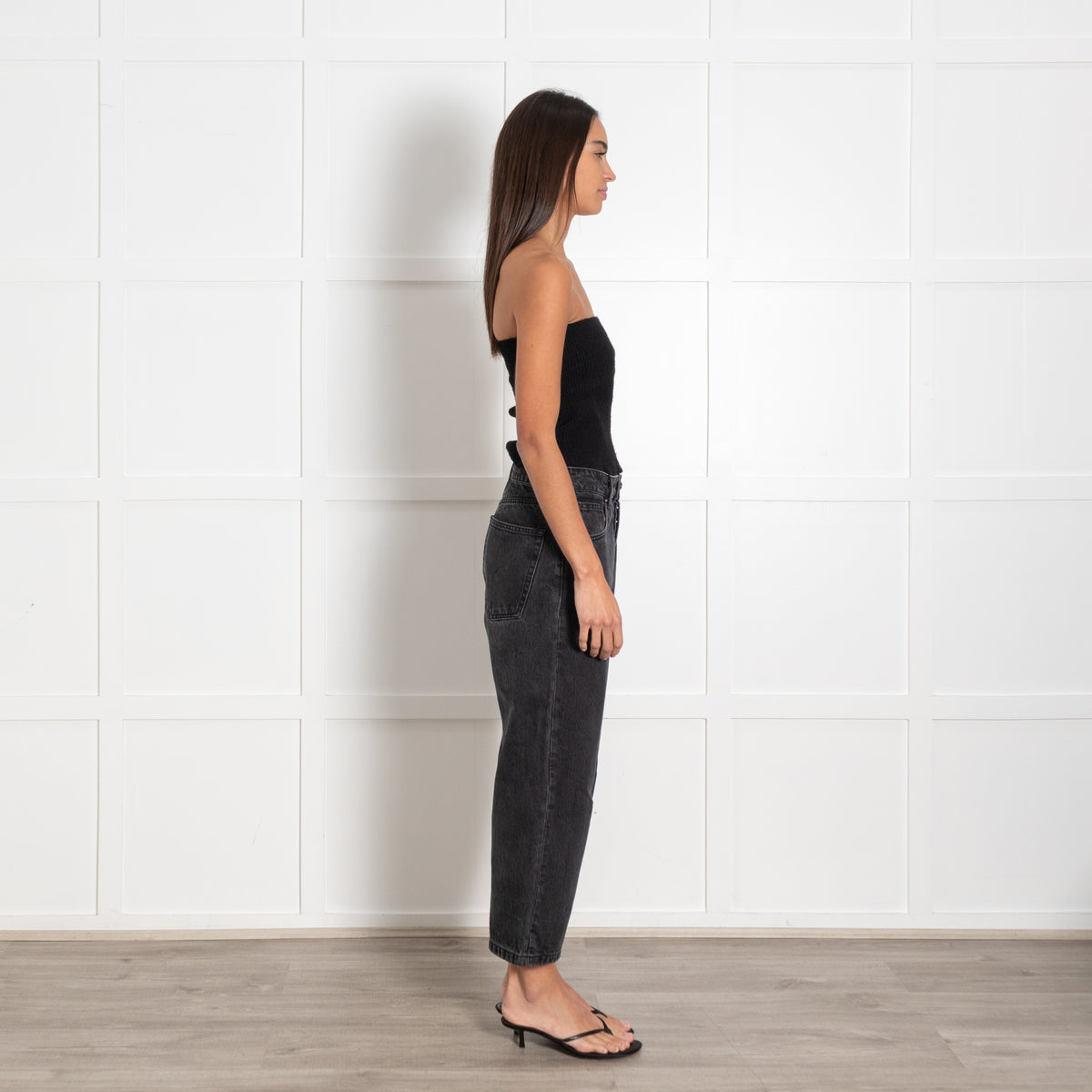 Raey Black Washed Denim Cropped Trousers - Image 5