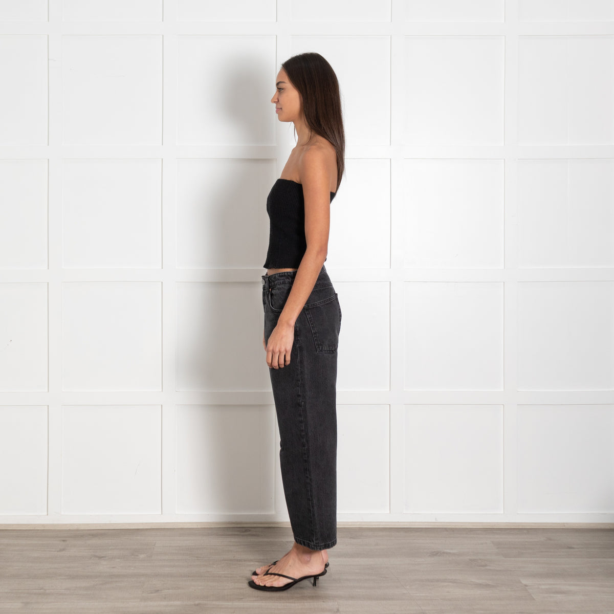 Raey Black Washed Denim Cropped Trousers - Image 6
