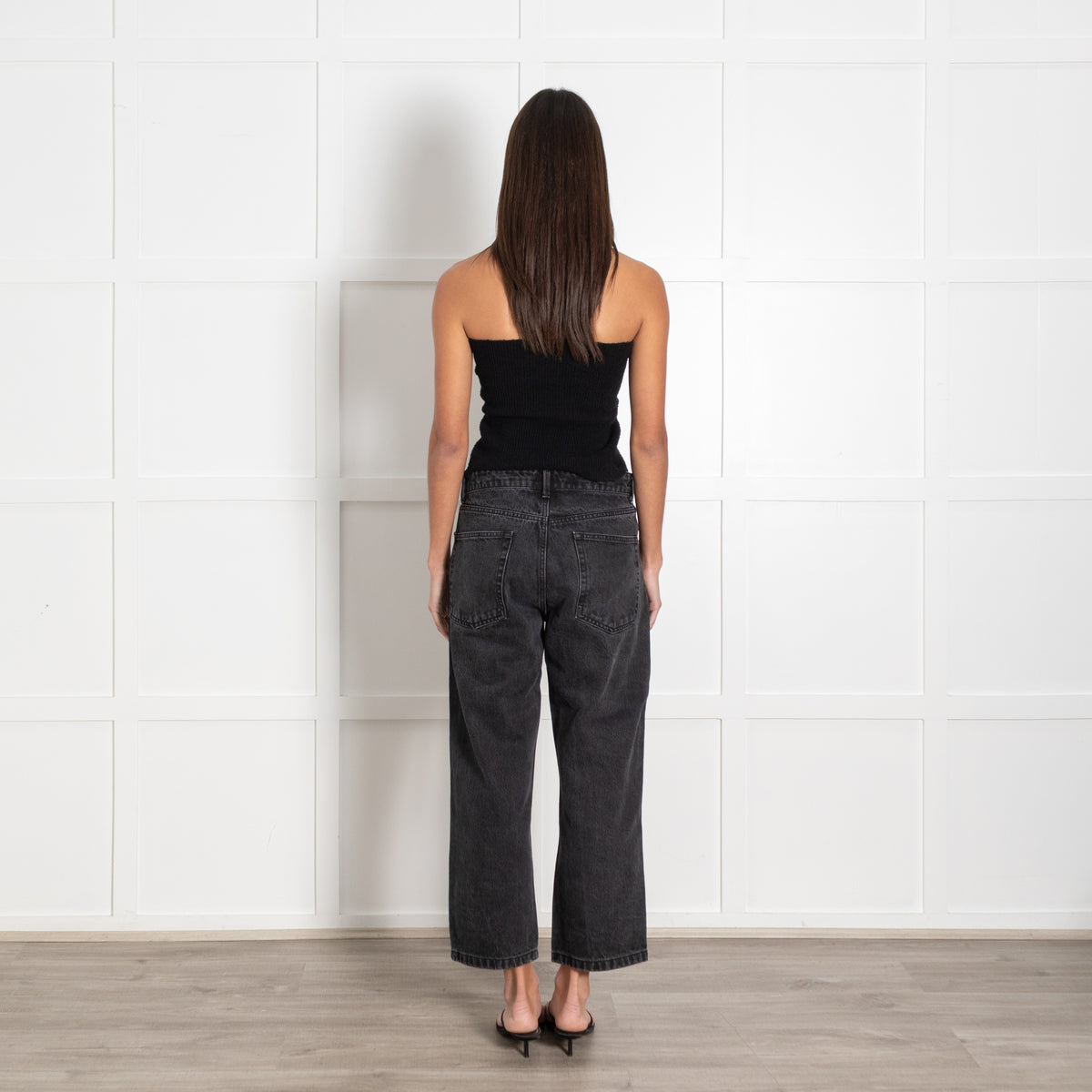 Raey Black Washed Denim Cropped Trousers - Image 7