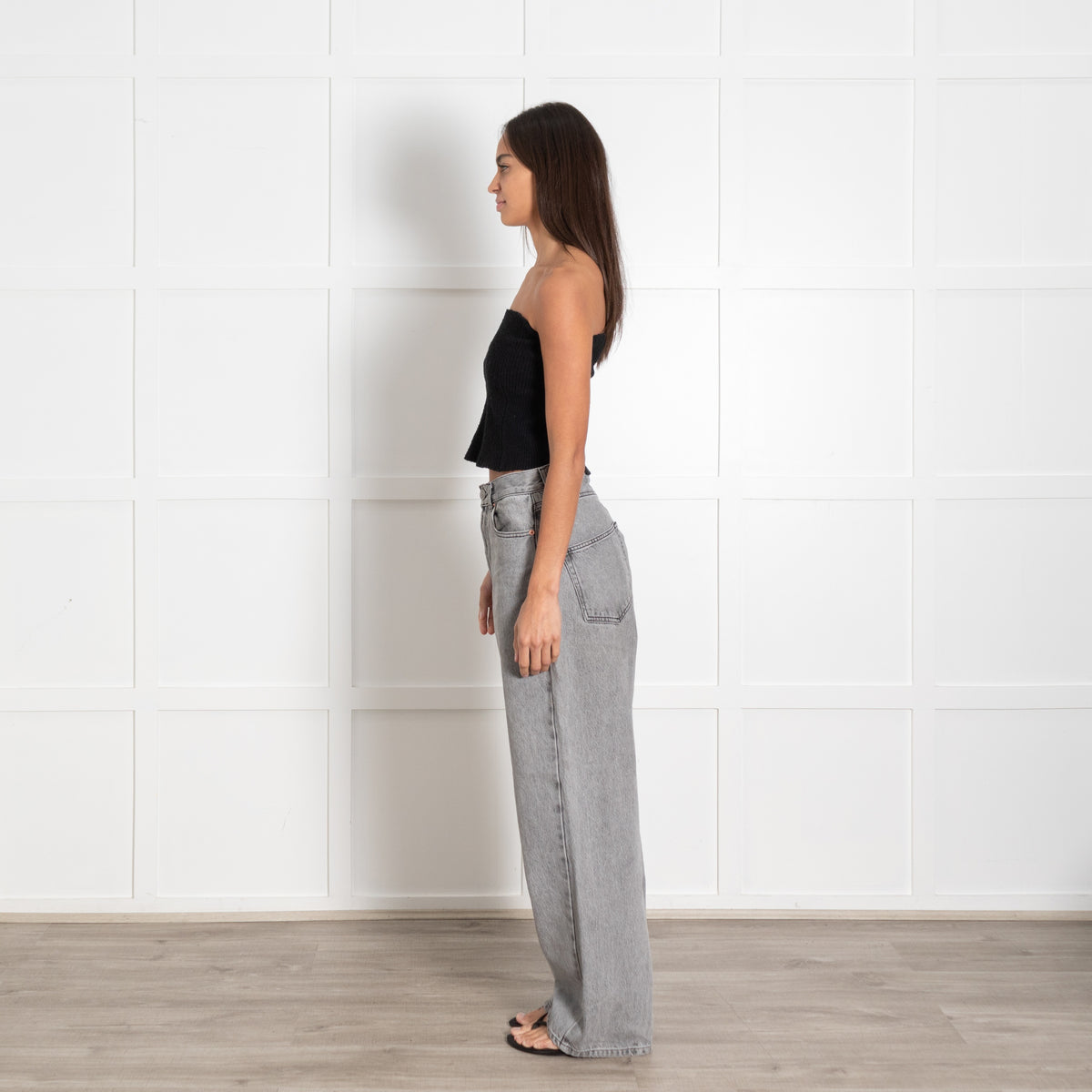Raey Grey Denim Button Fly Trousers - Image 4