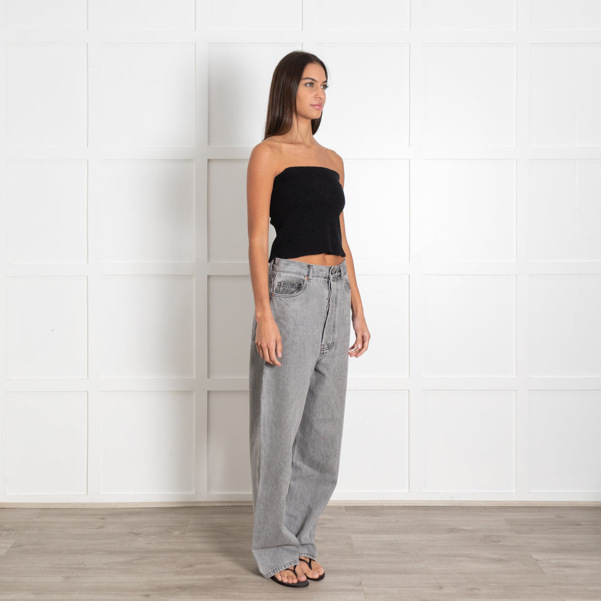 Raey Grey Denim Button Fly Trousers - Image 7