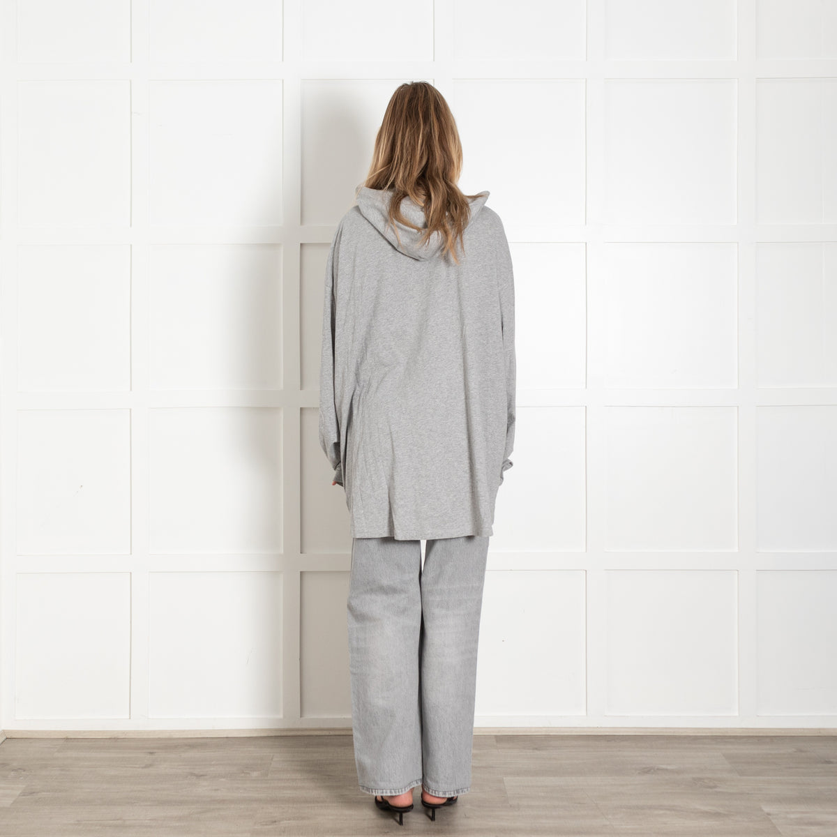 Raey Grey Lightweight Hooded Long Sleeve Oversized Top - Image 5