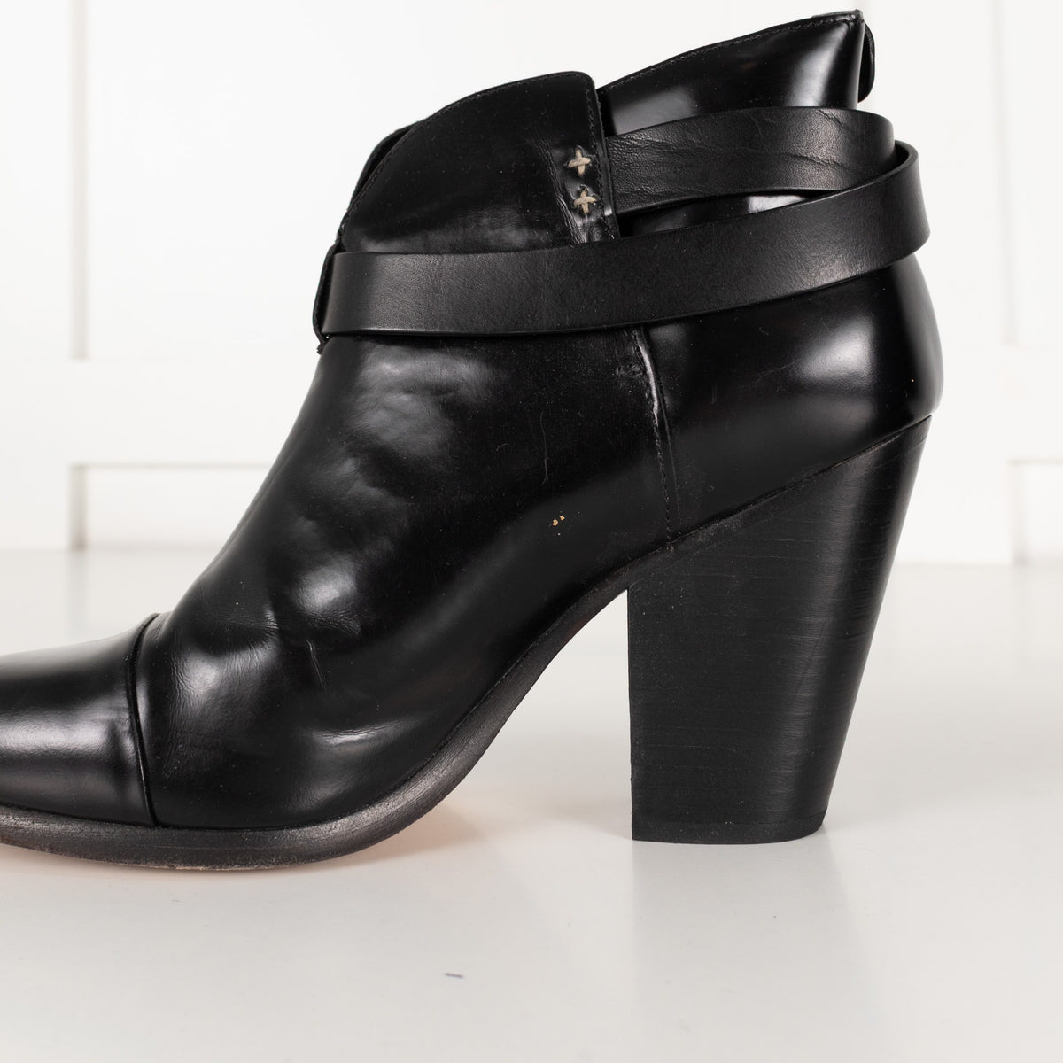 Rag & Bone Harrow Black Leather Ankle Boot - Image 12