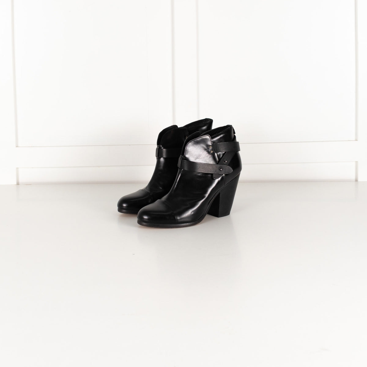 Rag & Bone Harrow Black Leather Ankle Boot - Image 1