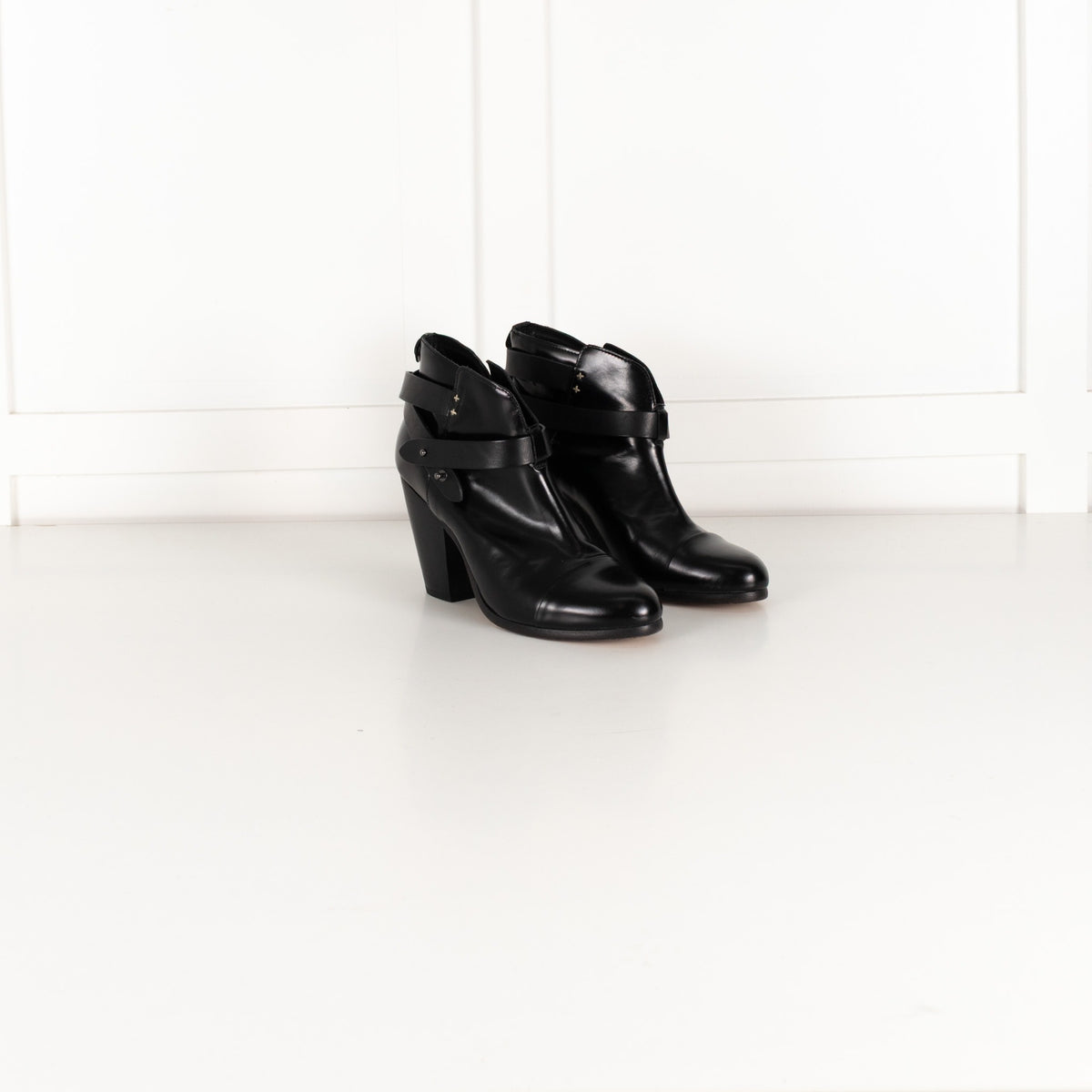 Rag & Bone Harrow Black Leather Ankle Boot - Image 6