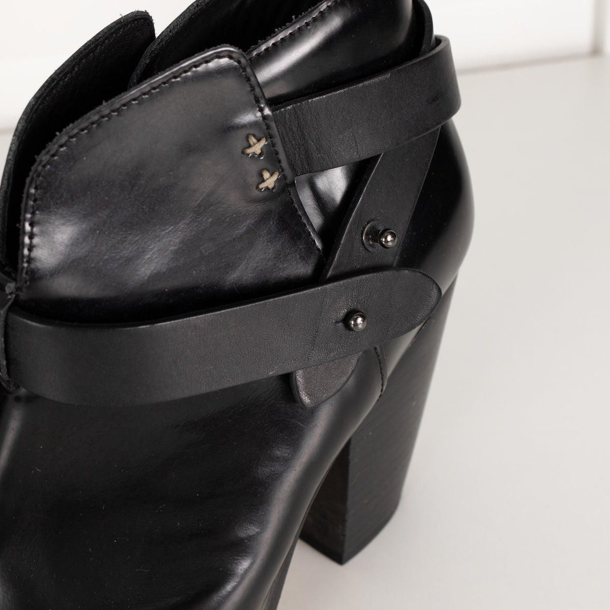 Rag & Bone Harrow Black Leather Ankle Boot - Image 9