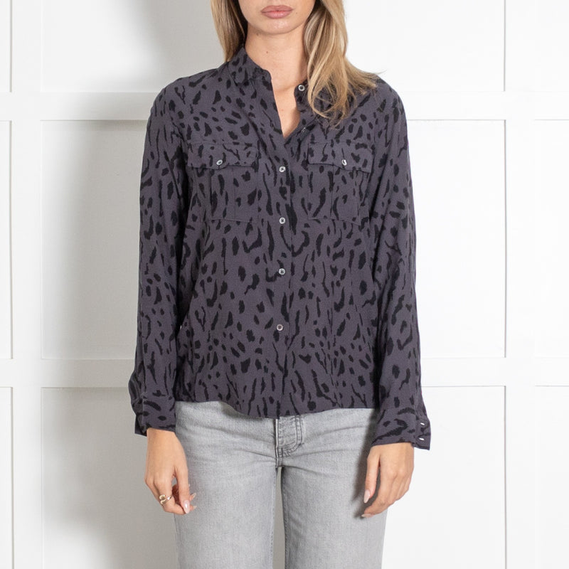 Black & Grey Hunter Cheetah Print Button-Up Shirt - Image 2