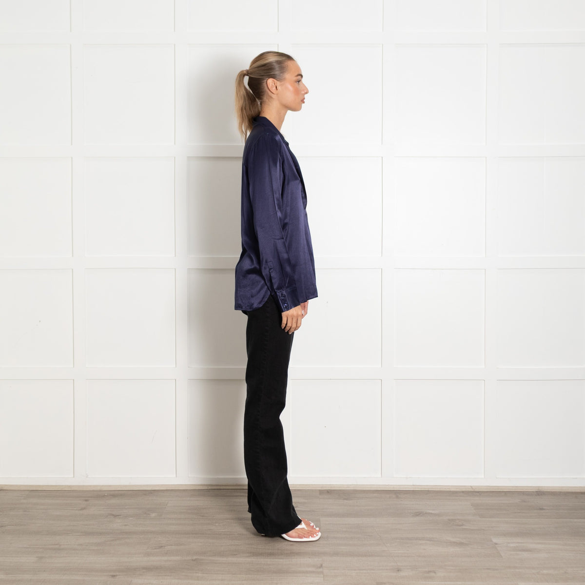 Rails Navy Blue Satin Blouse - Image 6