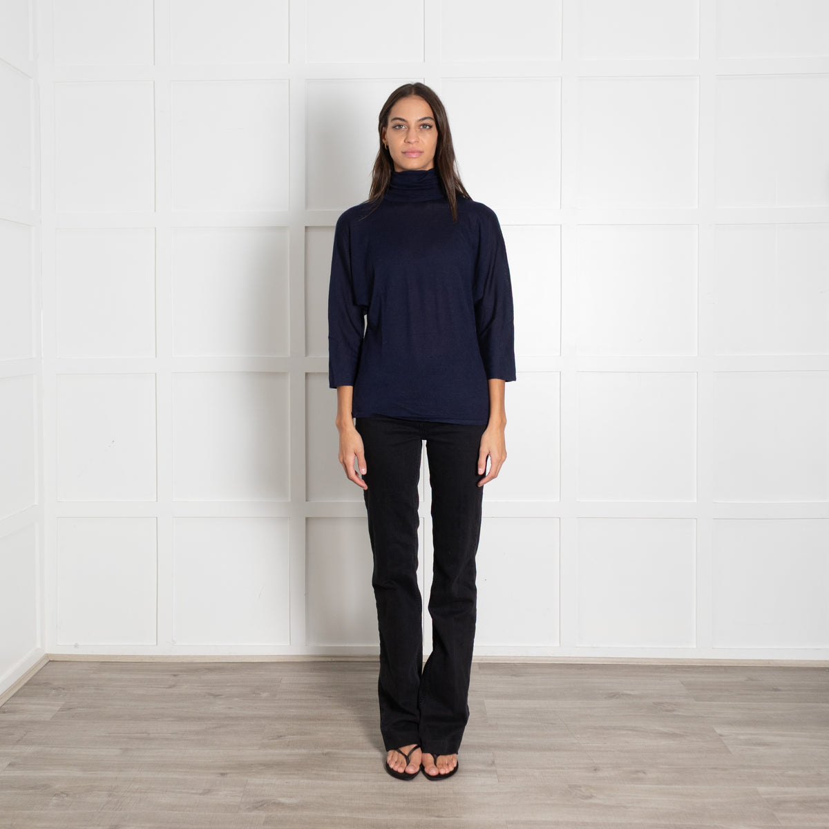 Ralph Lauren Collection Cashmere And Silk Fine Knit Bat Wing Roll Neck Sweater UK 14 - Image 1