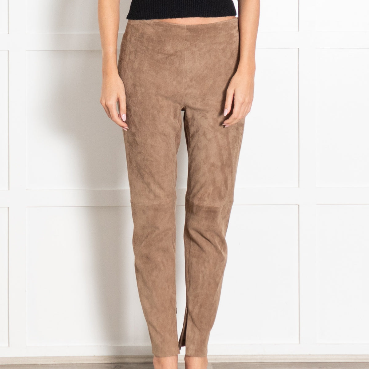 Ralph Lauren Tan Suede Skinny Trousers - Image 2
