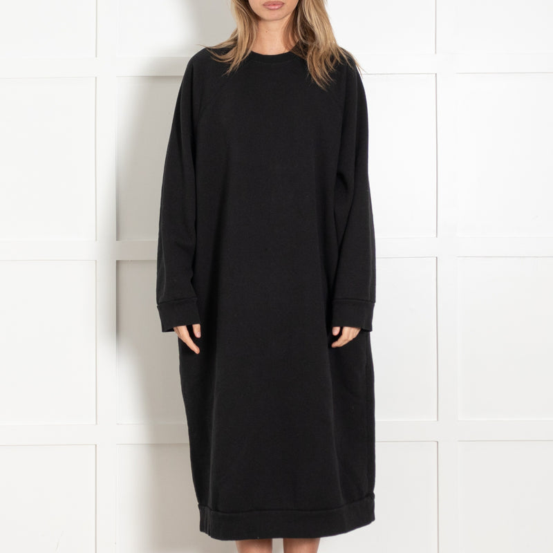 Black Crewneck Sweatshirt Dress - Image 2