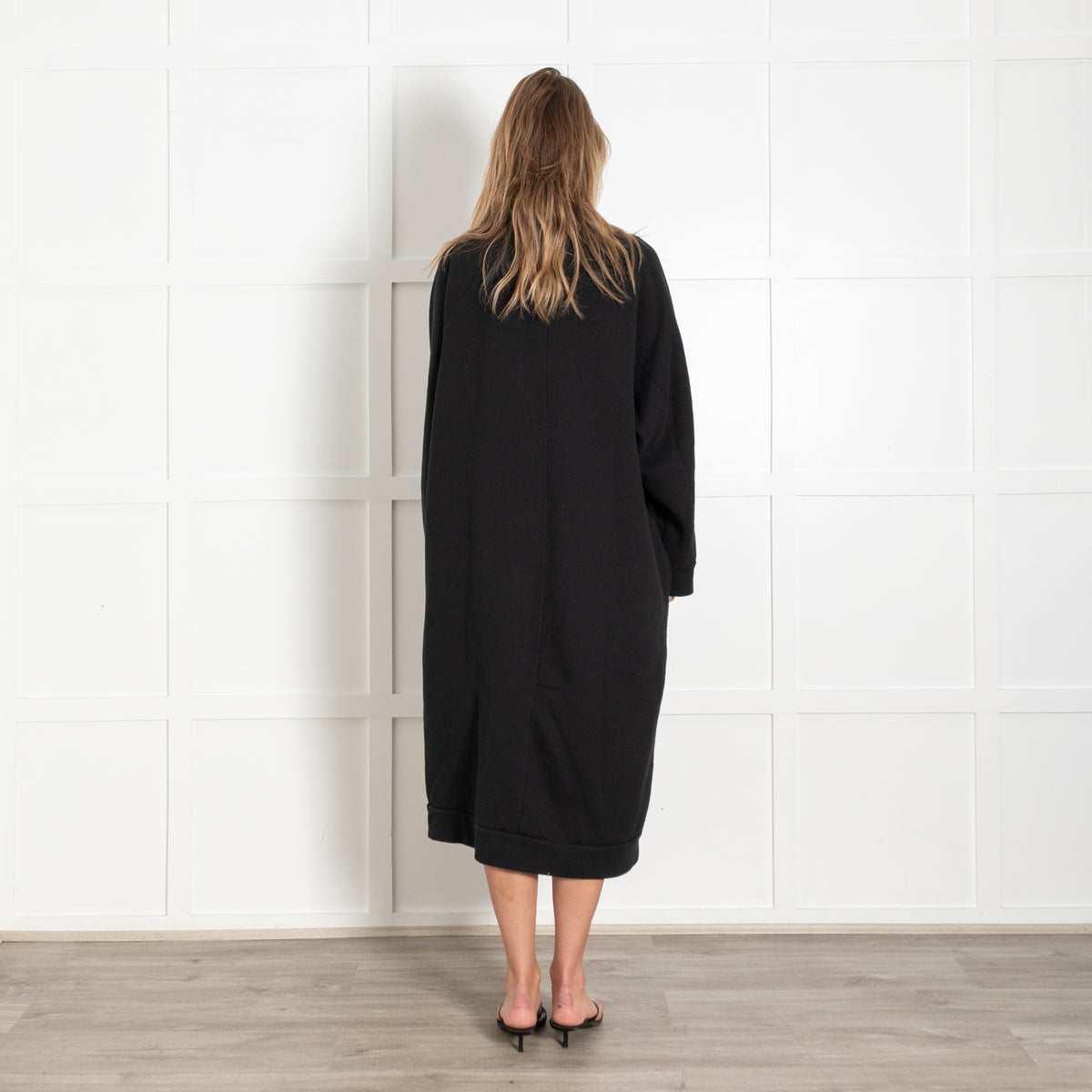 Black Crewneck Sweatshirt Dress - Image 5