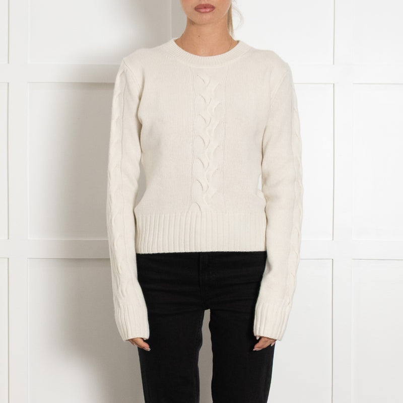 Reformation Cream Cable Knit Merino Wool Jumper UK 8 - Image 2