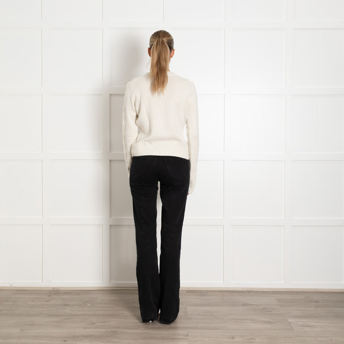 Reformation Cream Cable Knit Merino Wool Jumper UK 8 - Image 5