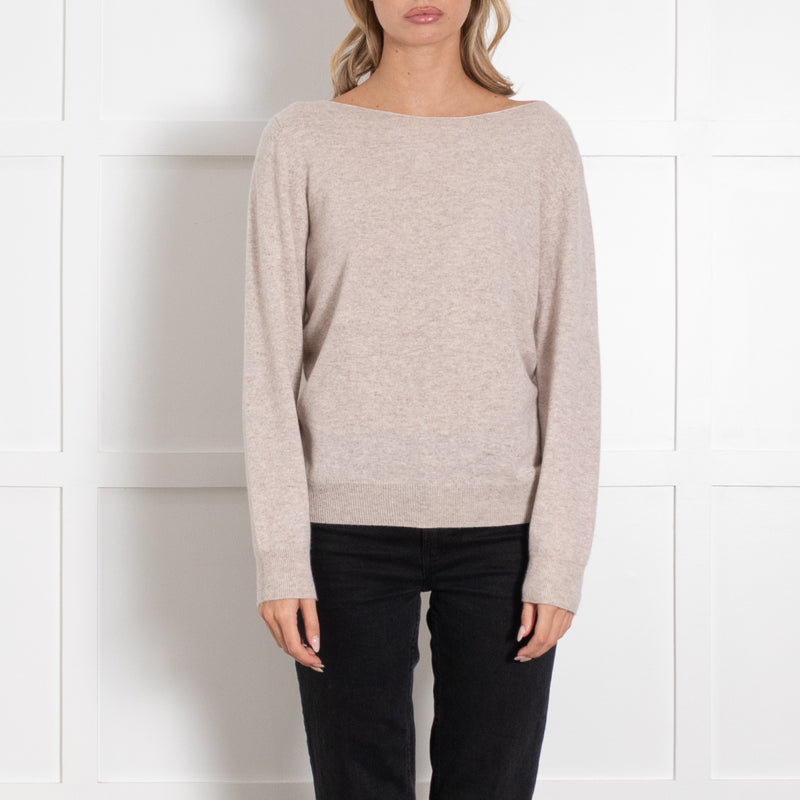 Repeat Beige Cashmere Round Neck Jumper - Image 2