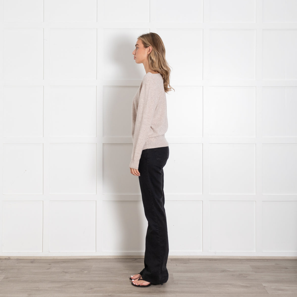 Repeat Beige Cashmere Round Neck Jumper - Image 4