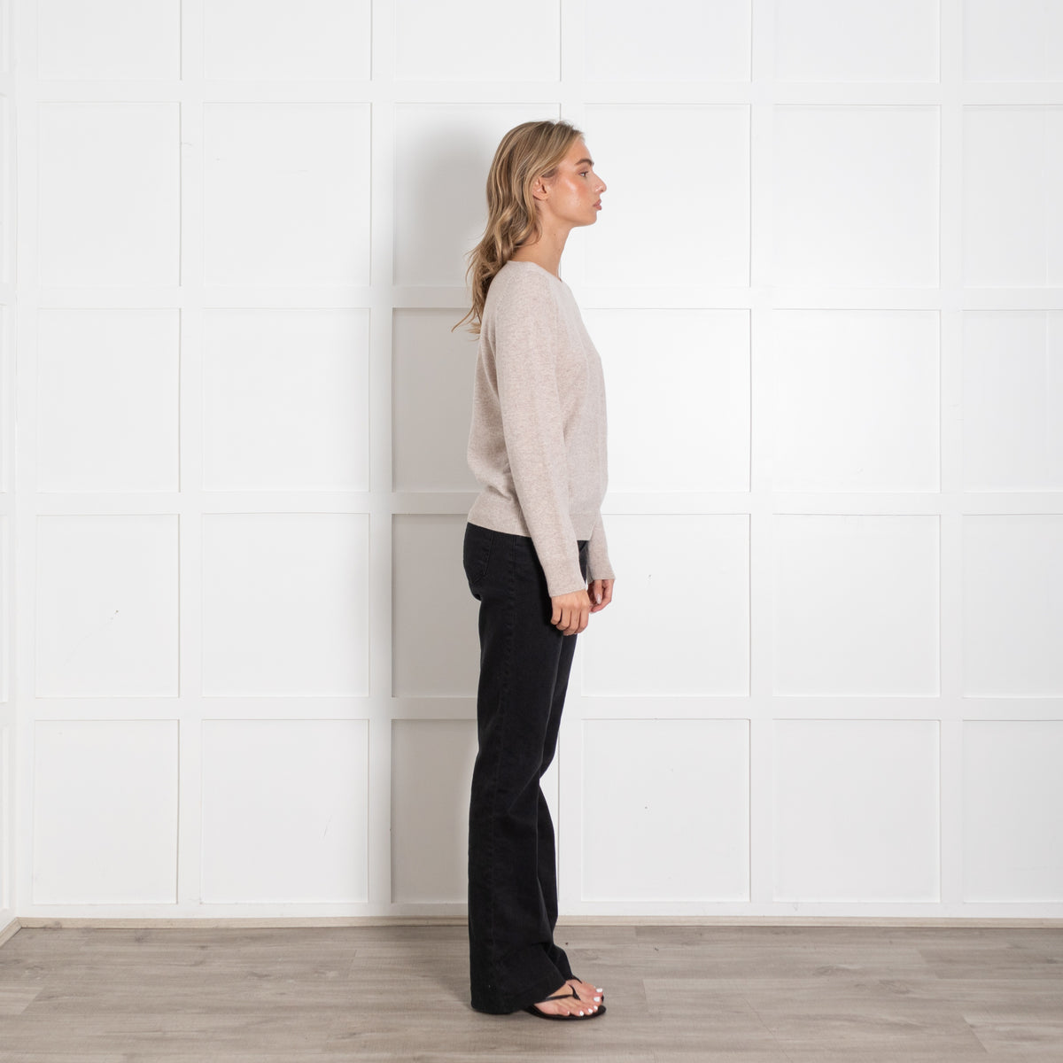Repeat Beige Cashmere Round Neck Jumper - Image 6