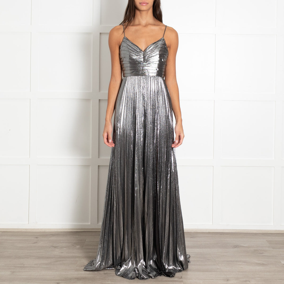 Retrofete Silver Cherith Pleated Maxi Dress - Image 2
