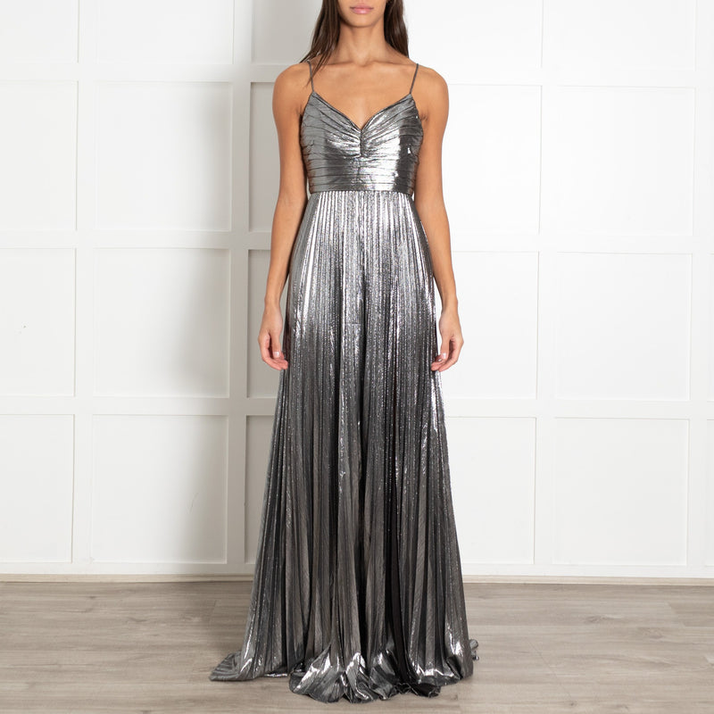 Retrofete Silver Cherith Pleated Maxi Dress - Image 2
