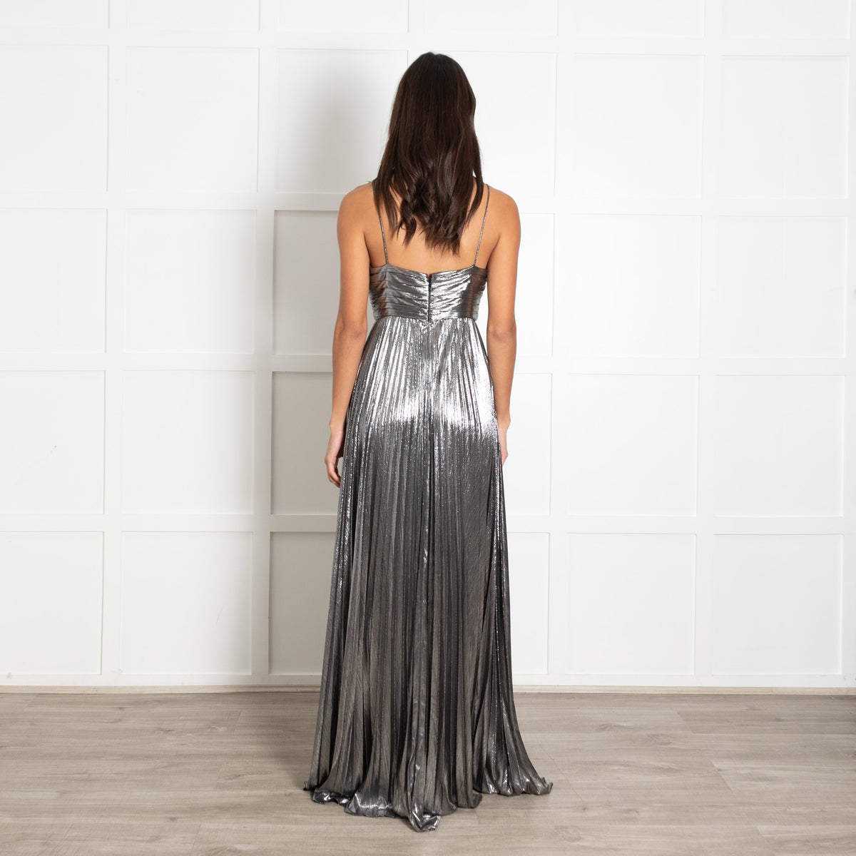 Retrofete Silver Cherith Pleated Maxi Dress - Image 5