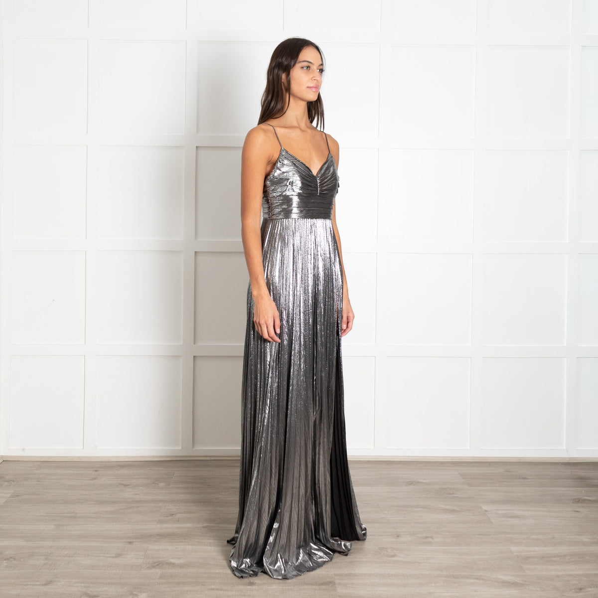 Retrofete Silver Cherith Pleated Maxi Dress - Image 7