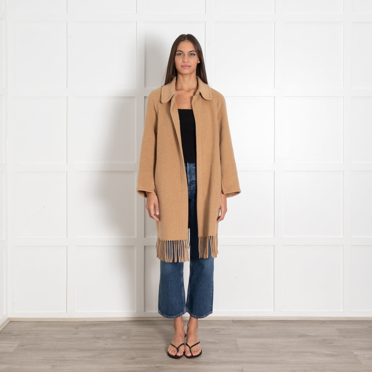 Riani Italy Camel Fringe Coat - Image 1