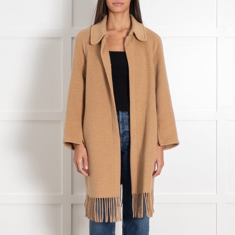 Riani Italy Camel Fringe Coat - Image 2
