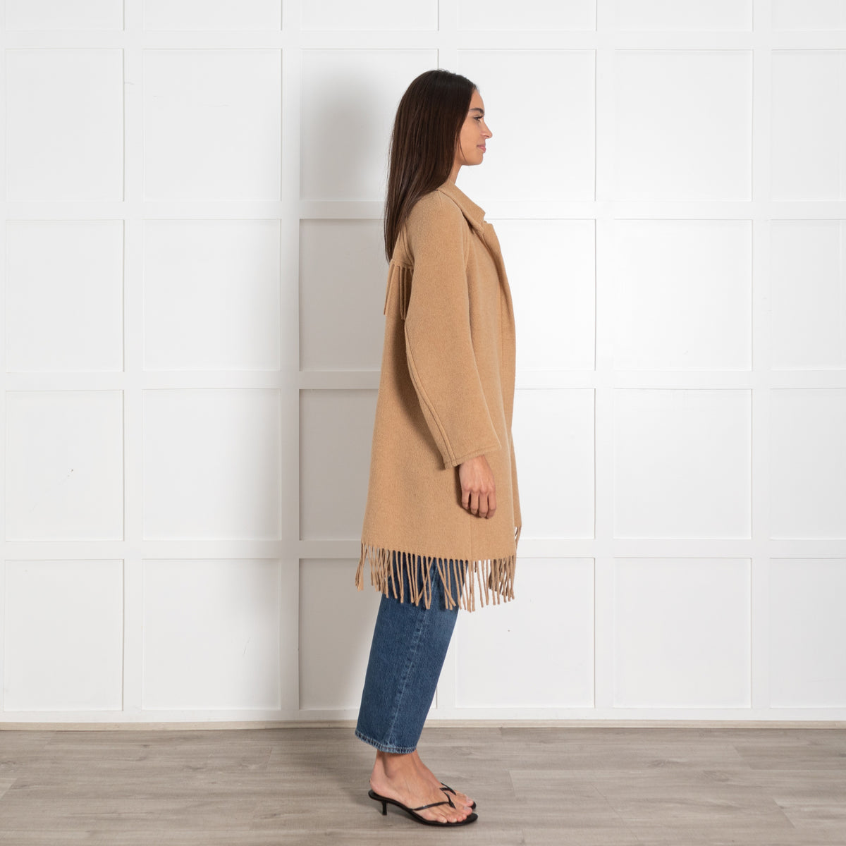 Riani Italy Camel Fringe Coat - Image 6