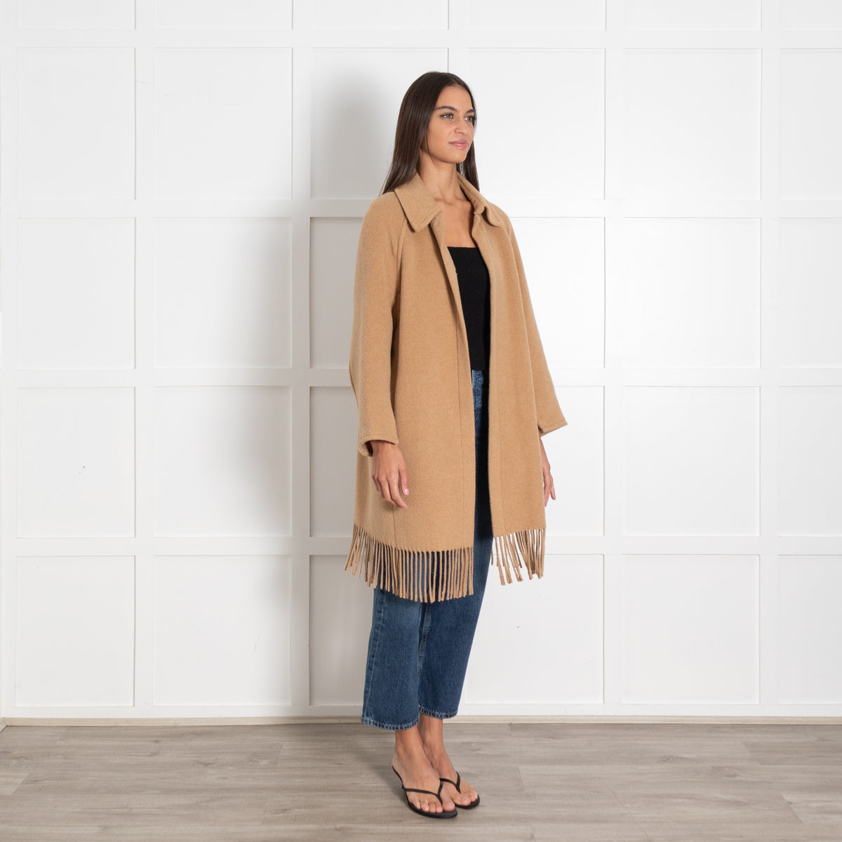Riani Italy Camel Fringe Coat - Image 7