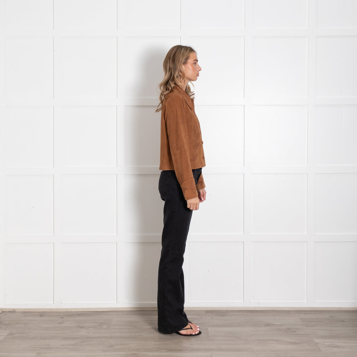 Rixo Brown Suede Dionne Jacket with Floral Appliqué - Image 5