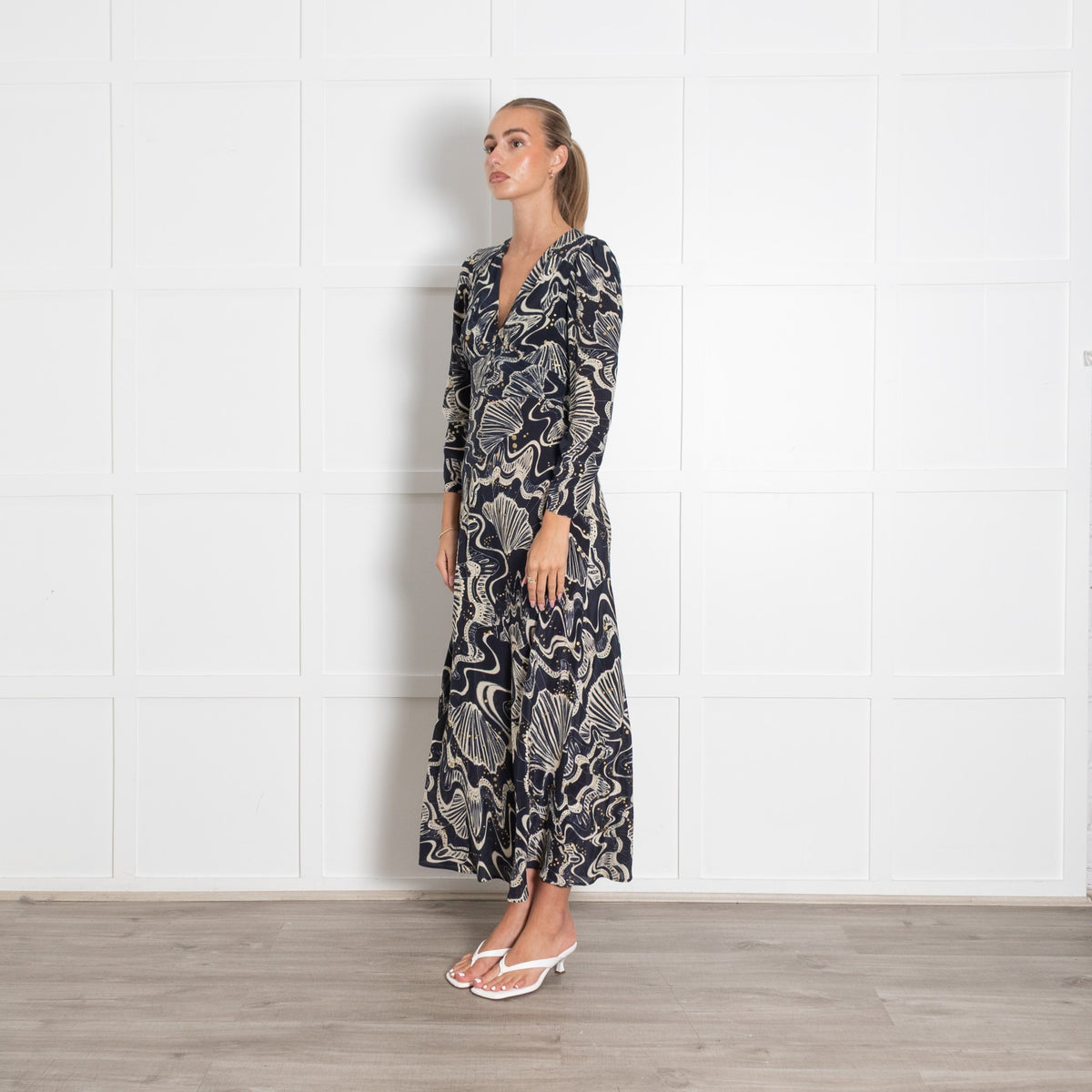 Wildcard By Rixo Celesta Fitted Printed Midi Dress - Image 3