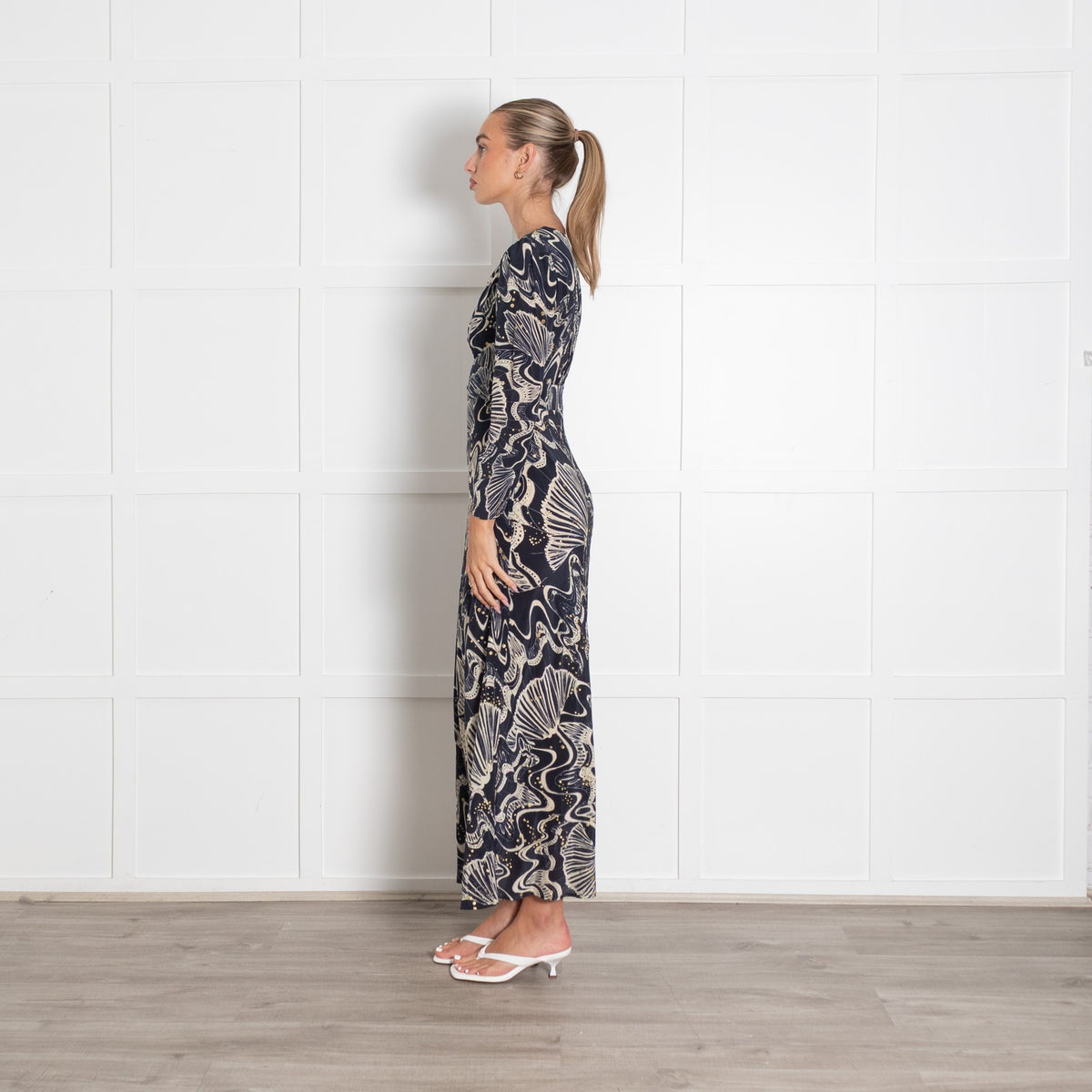 Wildcard By Rixo Celesta Fitted Printed Midi Dress - Image 4
