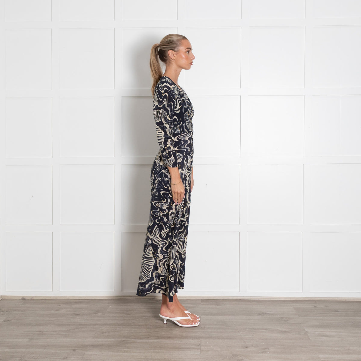 Wildcard By Rixo Celesta Fitted Printed Midi Dress - Image 6