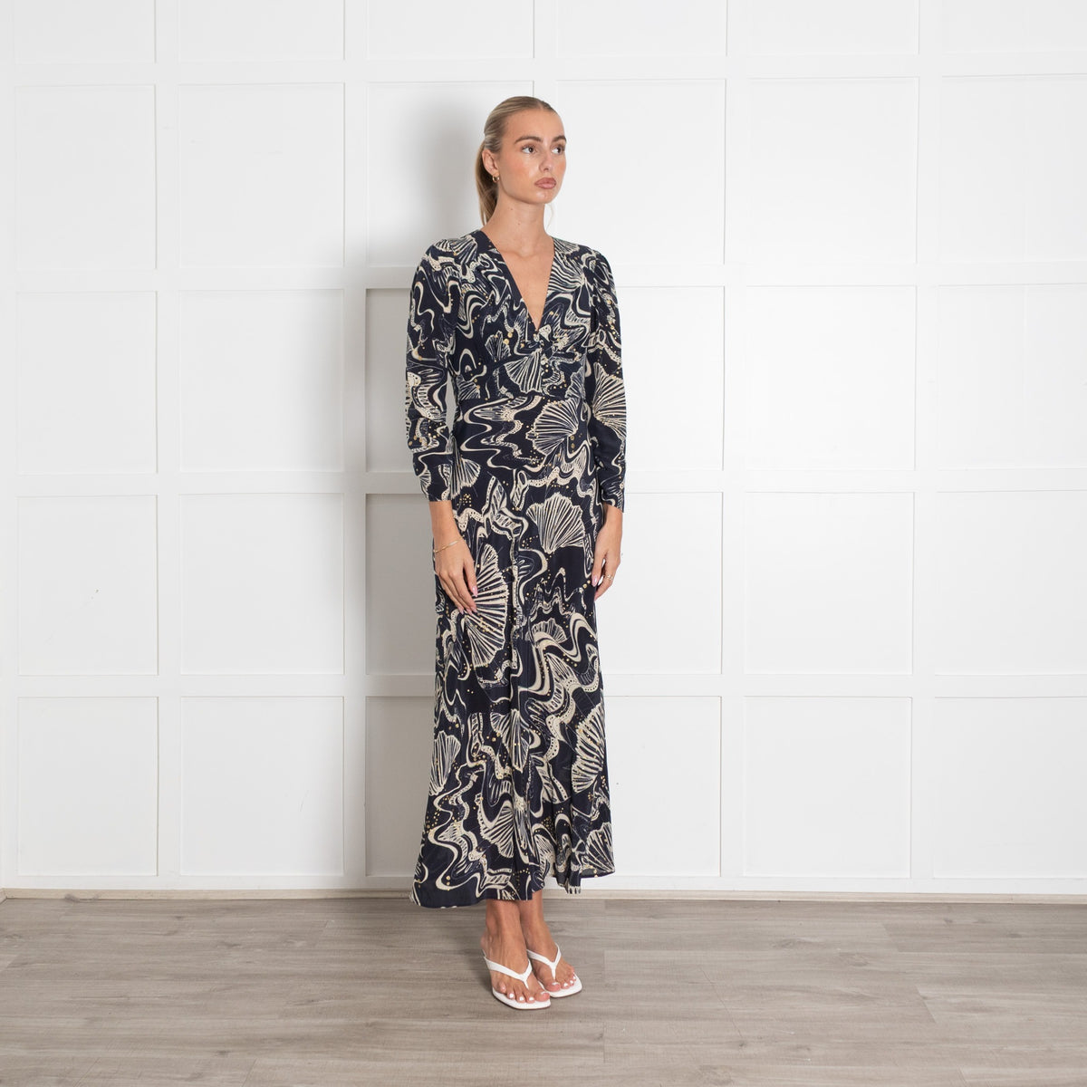 Wildcard By Rixo Celesta Fitted Printed Midi Dress - Image 7
