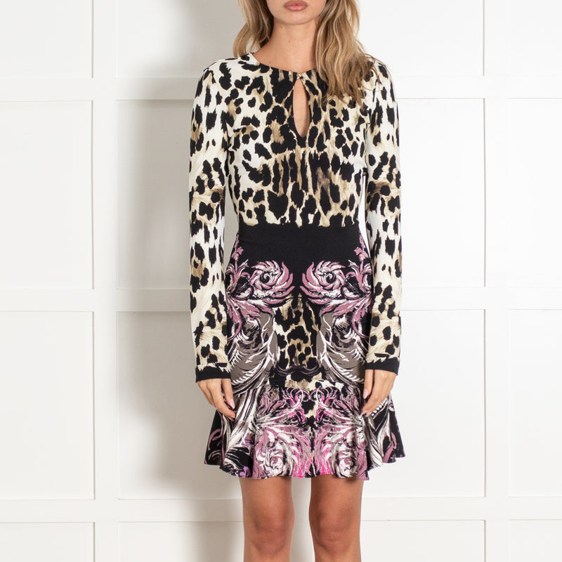 Cream and Black Jaguar Mini Dress - Image 2