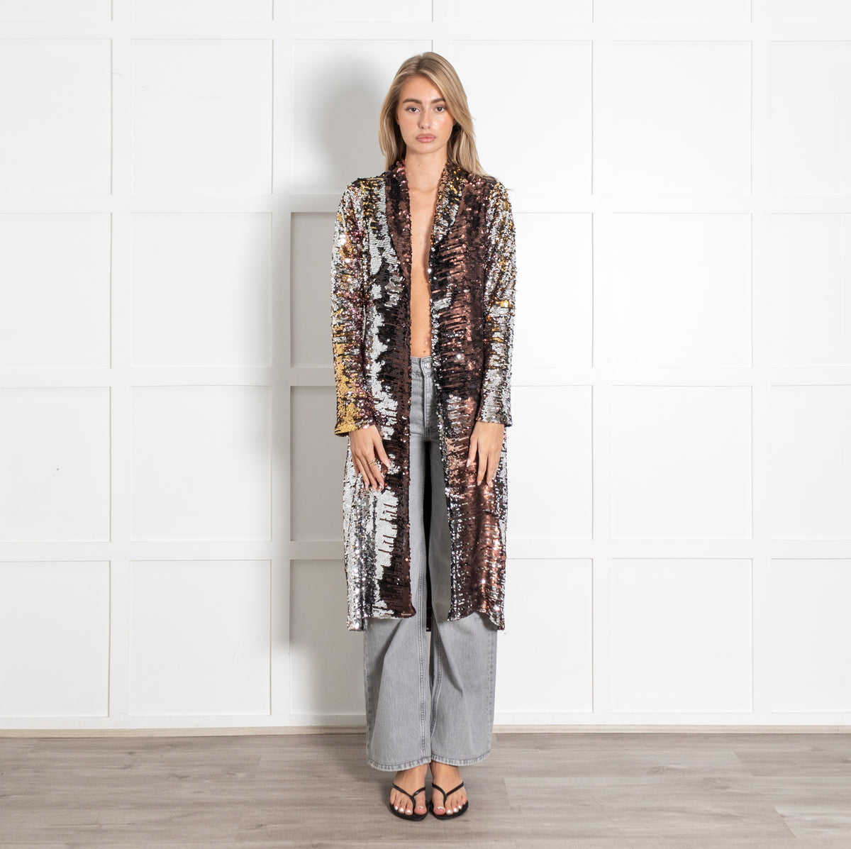 Multicolor Sequin Long Jacket - Image 1