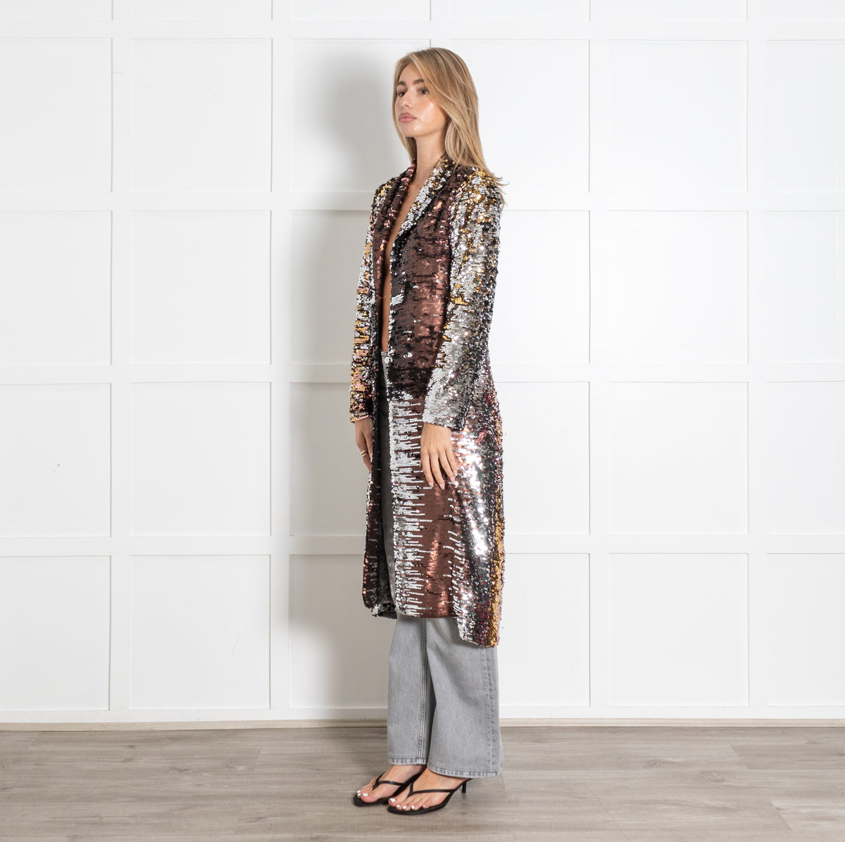 Multicolor Sequin Long Jacket - Image 3
