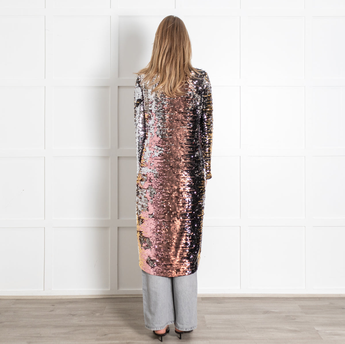 Multicolor Sequin Long Jacket - Image 5