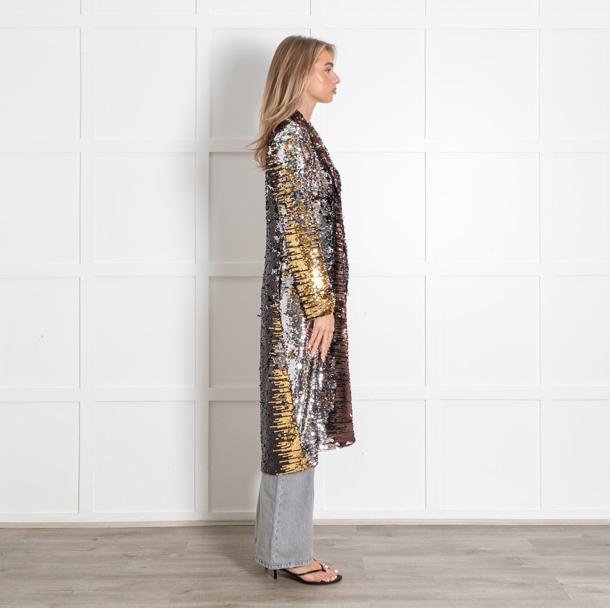 Multicolor Sequin Long Jacket - Image 6