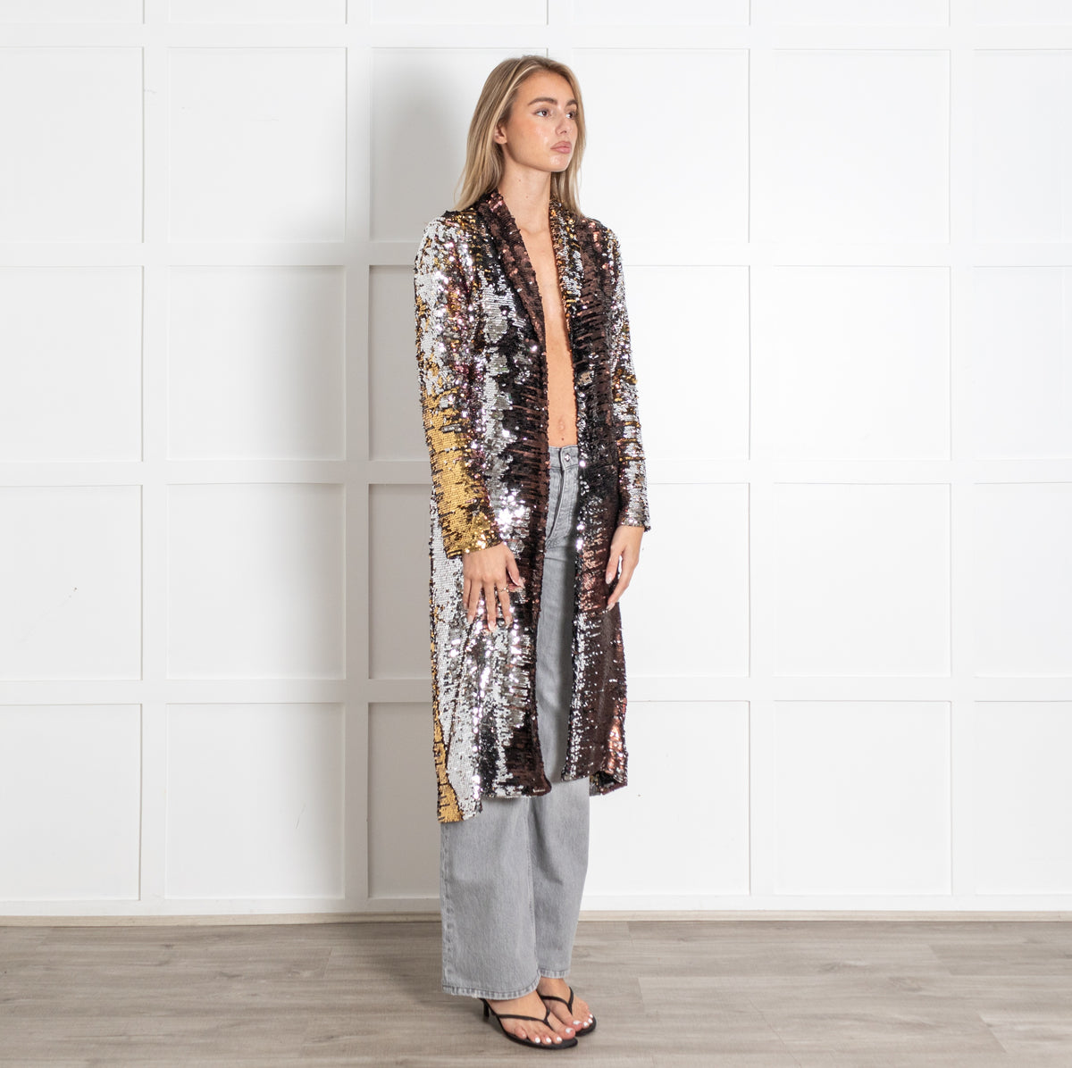 Multicolor Sequin Long Jacket - Image 7