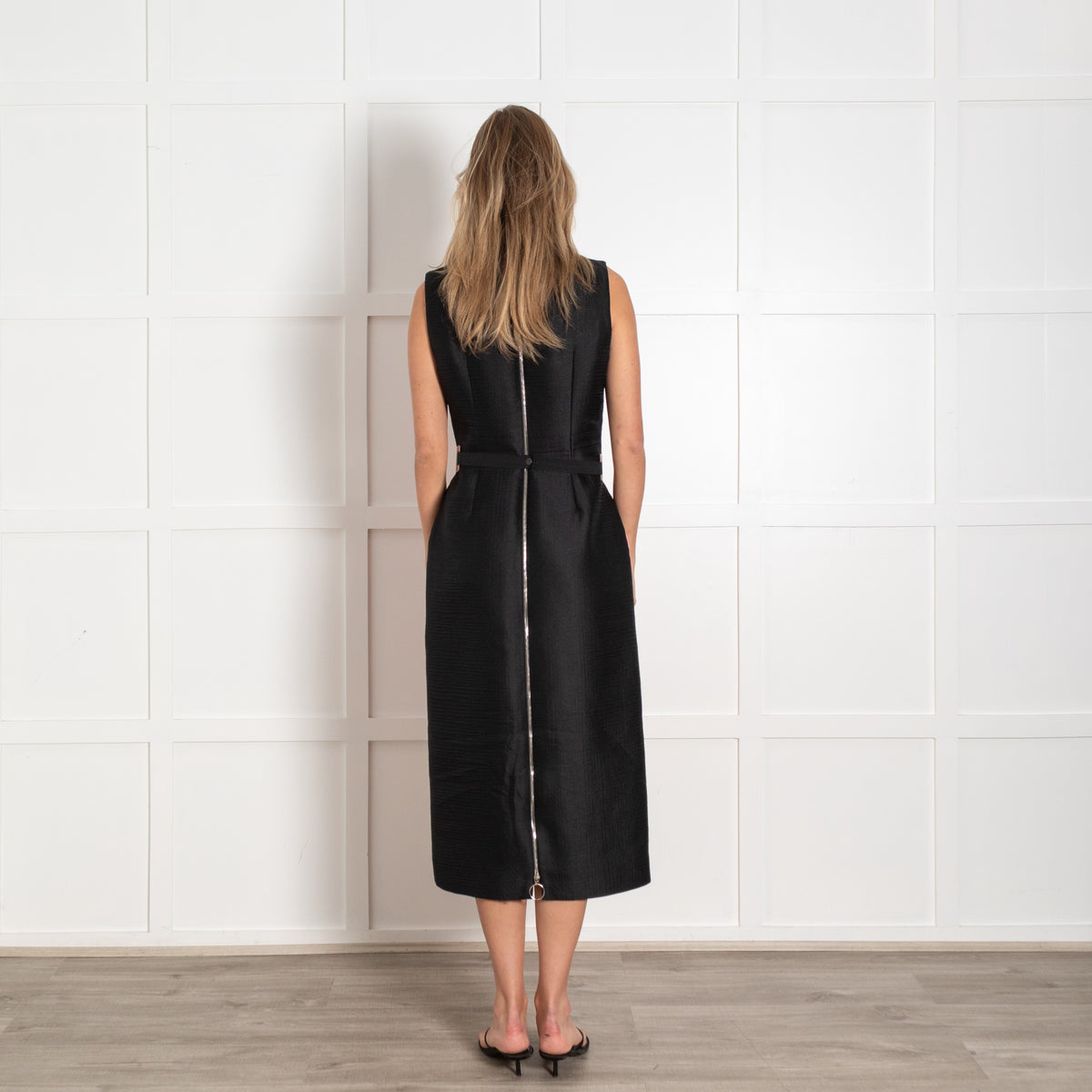 Roksanda Black and Pink Panelled Dress with Belt - Image 5